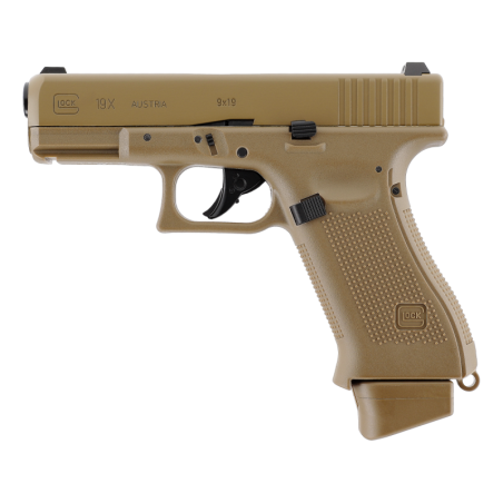 PIST GLOCK 19X BBS 6MM CO2 - COULEUR COYOTE -1.6J